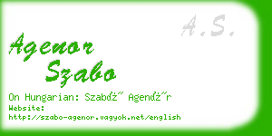 agenor szabo business card